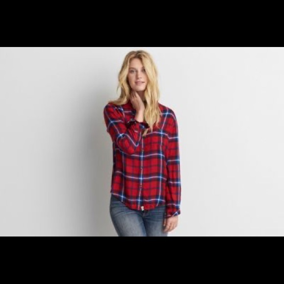 American Eagle Plaid Button Up Shirt - Picture 1 of 3